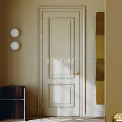 Guangdong Yohom Custom American Canada British standard porta interna in legno Porta da camera in stile classico porta in legno massiccio con finitura dipinta Set di porte interne