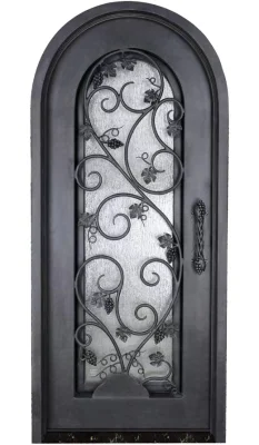 Cina Prezzo basso prezzo moderno interno Fancy metallo Porte interne Singola Porta d&prime;ingresso anteriore in vetro decorativo a balestra in ferro battuto