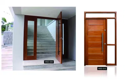  Doppia porta in legno massiccio Design esterno sicurezza ingresso principale in legno Porte