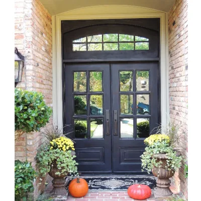  Porta in ferro battuto in stile artigiano con vetro di sicurezza Lowe