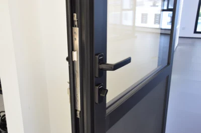 Sixinalu porta in acciaio di sicurezza moderna facciata esterna con profilo in alluminio, ingresso frontale Sportello a cassapiano in lega di alluminio impermeabile con design a cancello