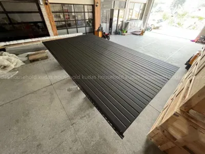 Foshan Factory Black Walnut Brown Fiberglass temperato vetro porta garage