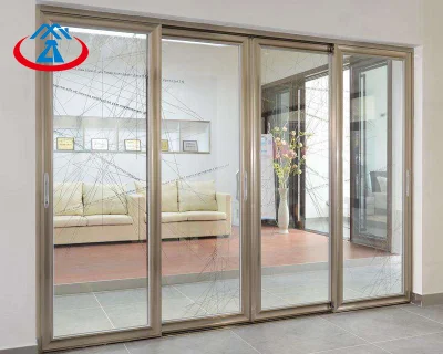 Produttore rivestimento a polvere Porte scorrevoli personalizzate in alluminio a doppio vetro