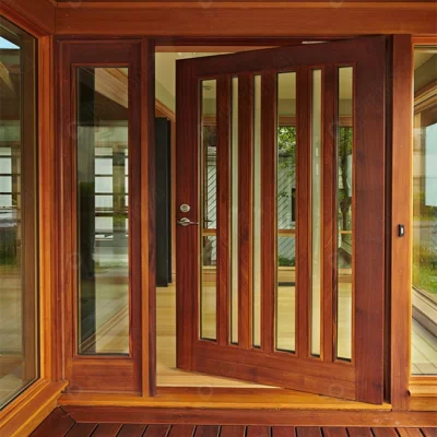  Camera interna con porta di design moderno, WPC impermeabile, interni in PVC Porte di legno