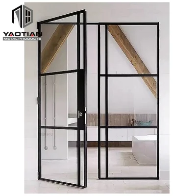 Moderna porta in vetro esterna rinforzata e personalizzata con doppi vetri