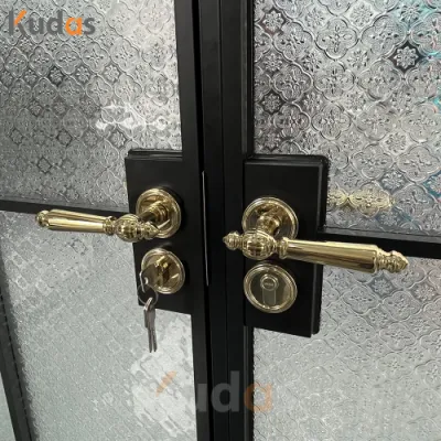 Porte in vetro di alluminio in stile francese realizzate su misura dalla fabbrica Kudas Foshan Sportello interno in vetro