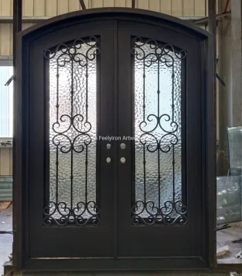  Design moderno, esterno decorativo, ingresso principale, porta frontale in ferro battuto