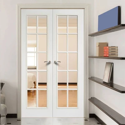 UK Interior telaio in legno SA vetro Design porta francese con Vetro smerigliato