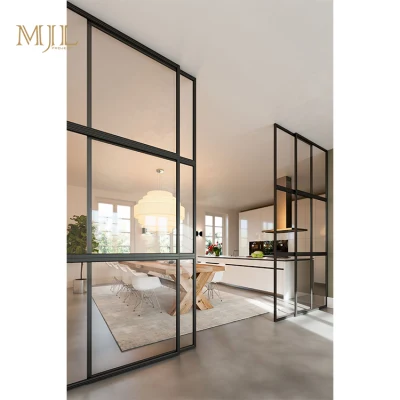 Western Style Home telaio stretto alluminio scorrevole griglia porte insonorizzata Sportello interno scorrevole in vetro scorrevole in alluminio senza rumore