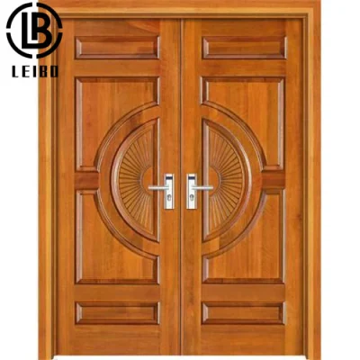  Design di legno per porte doppie Camera da letto interno esterno in legno di legno di latifoglie Porte in legno