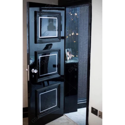  Nuova stanza interna porta impermeabile vetro massiccio Porte in legno Design dei telai delle portiere