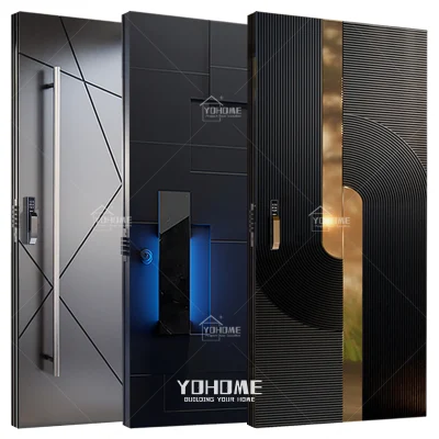  Guangdong Yohomy Commercio all&prime;ingrosso Porte d&prime;ingresso Luxury US Supplier Porte d&prime;ingresso Ingresso esterno, moderno ingresso frontale, moderno ingresso dall&prime;hotel, porte moderne personalizzate Sicurezza della porta principale