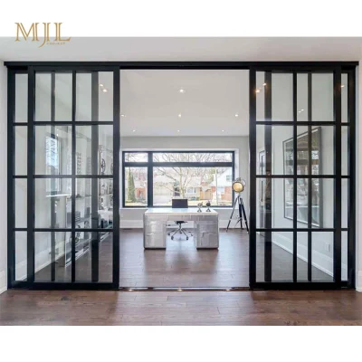 Western Style Home telaio stretto alluminio scorrevole griglia porte insonorizzata Sportello interno scorrevole in vetro scorrevole in alluminio senza rumore