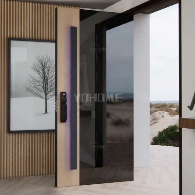 Cina Top Produttore personalizzato esterno alluminio perno porta House legno Porta esterna entrata moderna porta anteriore girevole