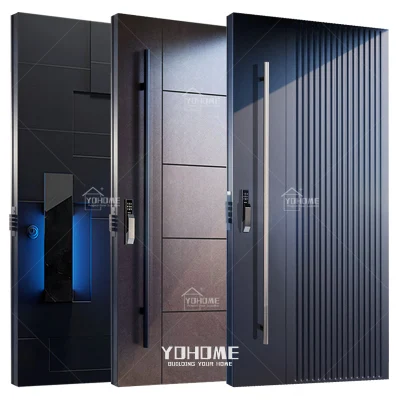  Guangdong Yohome di alta qualità Villa principale design porta grande ingresso Porta Black Luxury Front Doors for Houses Modern