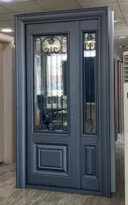 Porte anteriori esterne in vetroresina Case in lega di zinco a doppia sede Porte esterne della casa