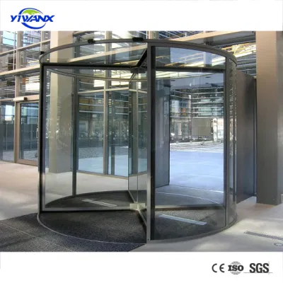  Porta girevole automatica a due ali Luxury per l&prime;ingresso principale dell&prime;hotel, telaio in alluminio