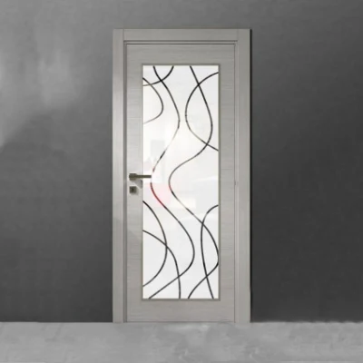  Design moderno vetro temprato alluminio telaio francese oscillazione anteriore in acciaio Porta vetro porta in vendita