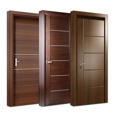 Interno Camera da Letto impiallacciatura MDF legno porta noce moderna solido Design porte in legno