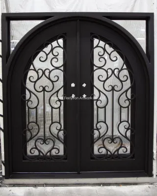 Design moderno, esterno decorativo, ingresso principale, porta frontale in ferro battuto