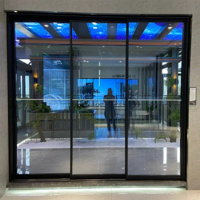  Pannelli in alluminio scorrevoli doppi bagno WPC composito UPVC pieghevole interno Due porte interne ad arco scuotitore 4 porte in vetro