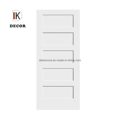  Agitatore in legno per interni in stile moderno con 5 pannelli a fuoco, bianco con primer Porta