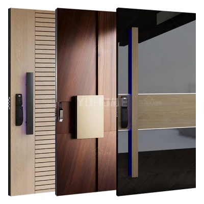  Cina Top Produttore Custom Entry Door Solid legno Luxury pivot Porta ingresso moderno Porte di sicurezza Casa Porte di sicurezza perno esterno in alluminio Porta