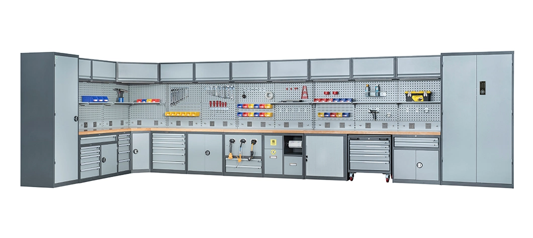 Metal Tool Storage Cabinet - Multifunctional Garage Storage Closet with Doors for Garage, Warehouse, Workshop, Adjustable Shelf