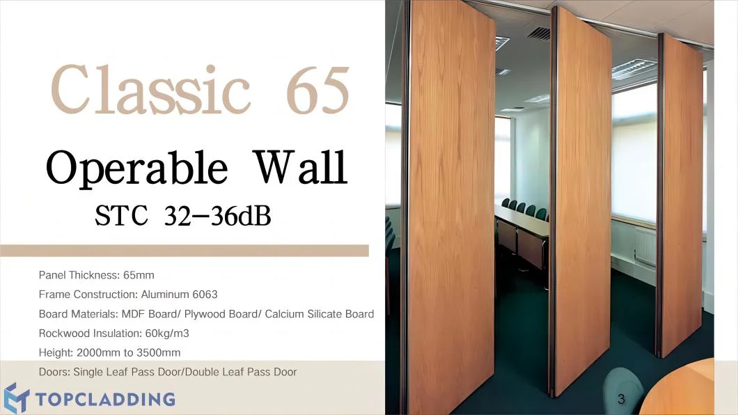 Removable Movable Wall Ballroom Conference Room Partition Folding Interior Doors Partition