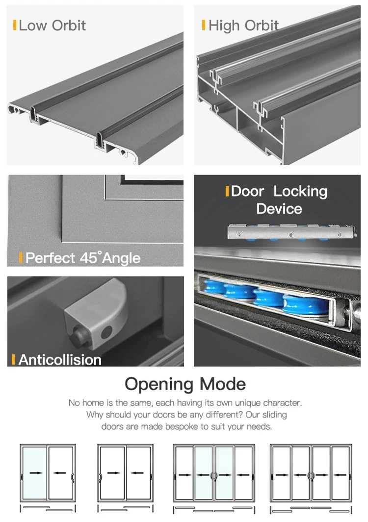 Supplier Custom External Sliding Aluminium Doors Modern Lift Sliding Double Glazed Doors Patio Sliding Glass Doors