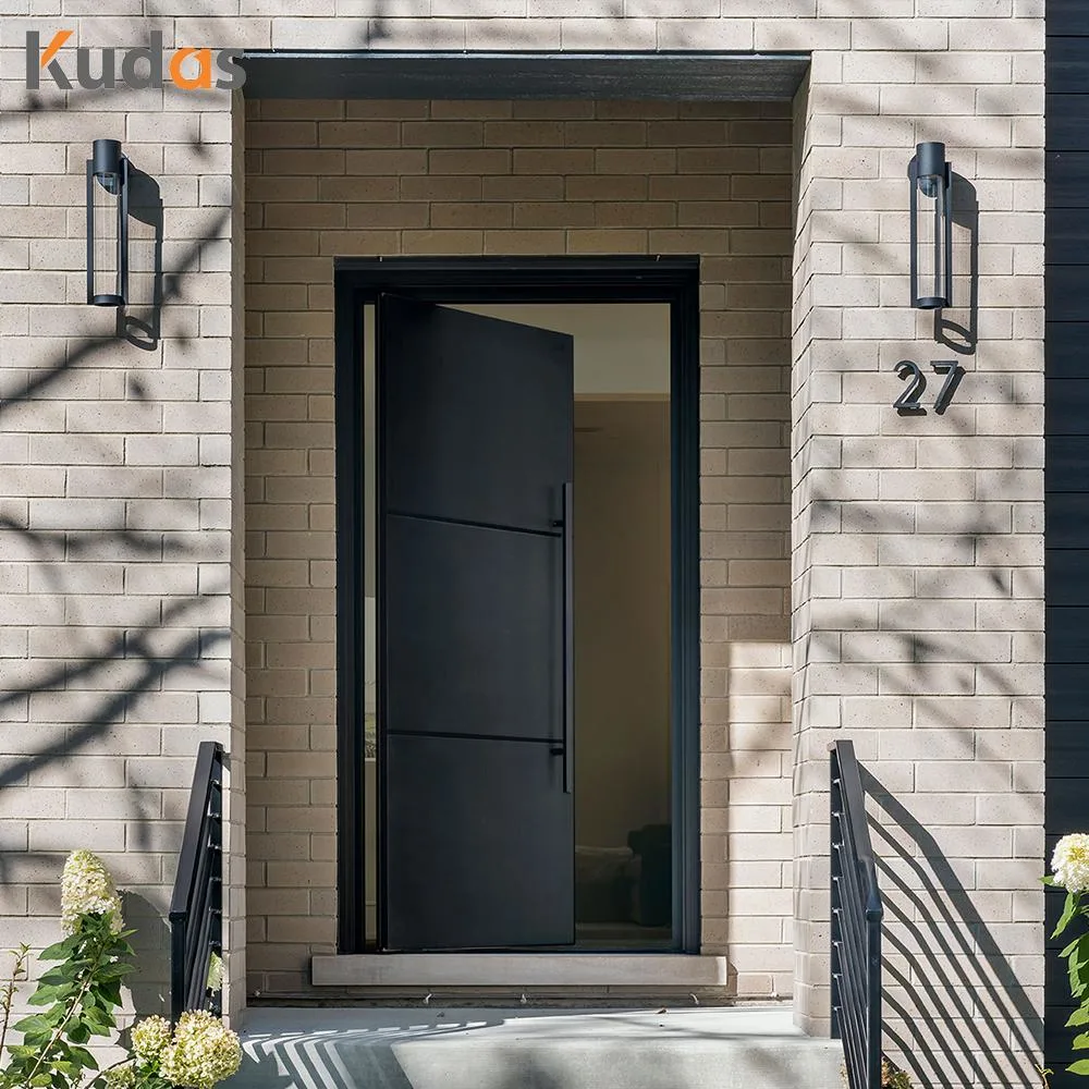 Customized Modern Front Security Wooden Pivot Entrance Door External Wood Exterior Entry Door