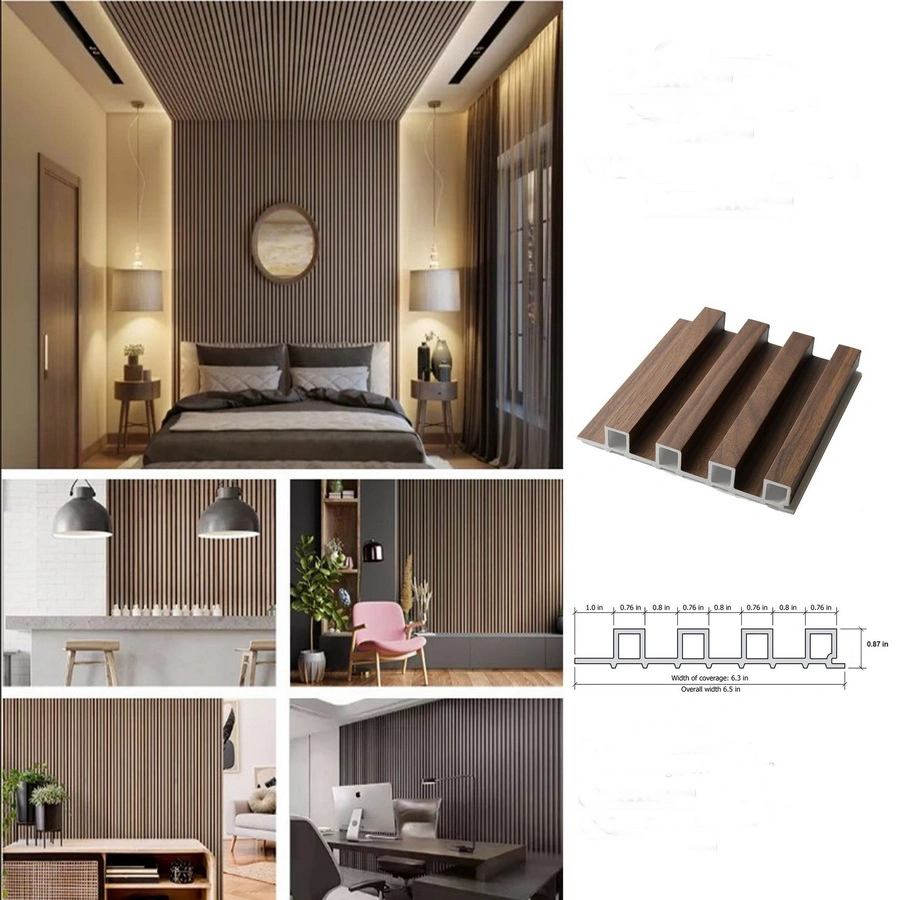 Modern Style PVC Marble Sheet Interior Bamboo Charcoal Wood Veneer Board Plastic Slat Paneling WPC UV Cladding Fluted 3D Wall Panel for Home Decoration