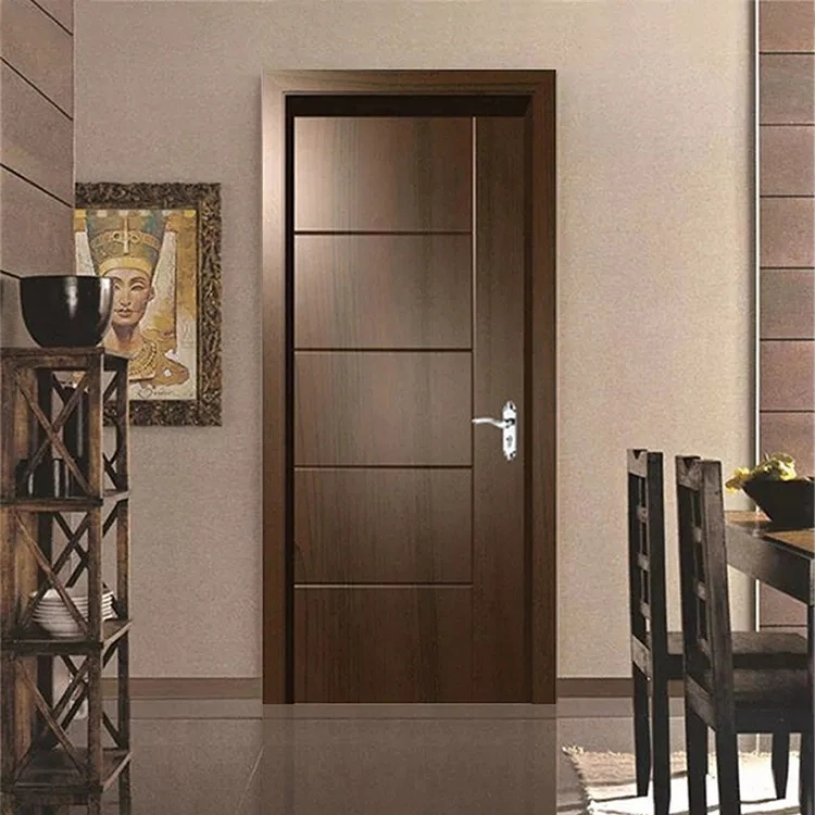 China Factory Price House Interior Room Solid Wood Internal Bedroom Wooden HDF Door