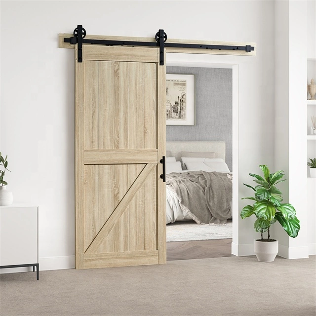 House Interior 84in X 36in Pre-Drilled Barn Door MDF Sliding Barn Door with Hardware