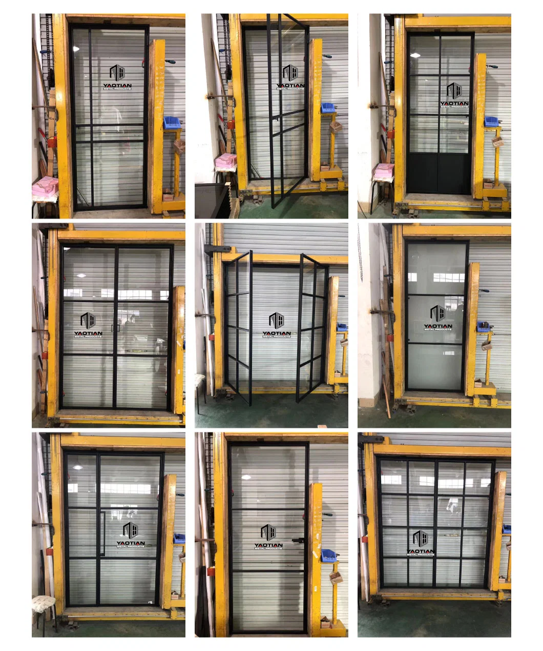 Modern Swing Open Industrial Double Glazing External Glass Door