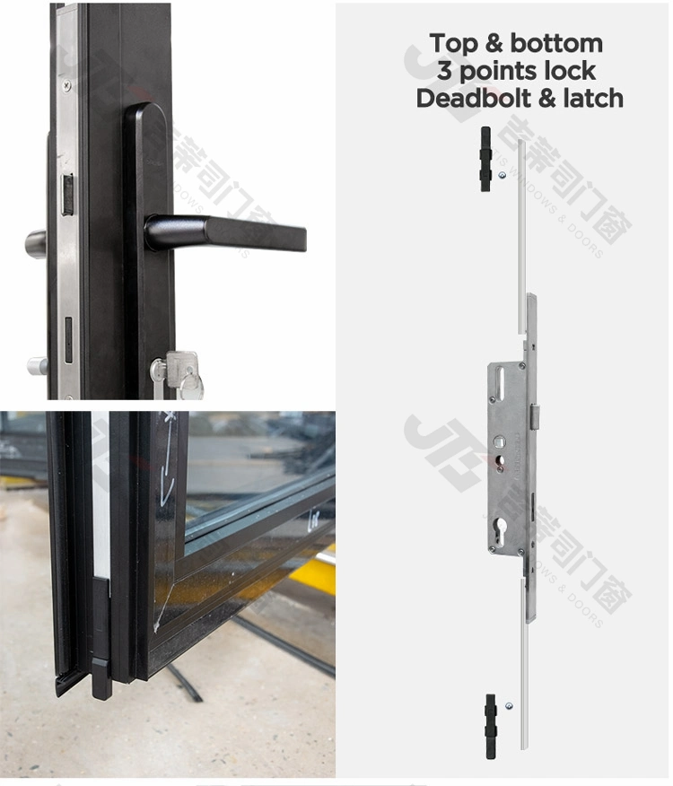 External Hurricane Impact Folding Glass Door Double Glazed Entrance Aluminum Bifold Door