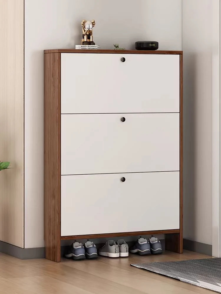 Door Shoe Cabinet Ultra-Thin Flip Bucket Minimalist Modern Extremely Narrow Household Large Capacity Storage