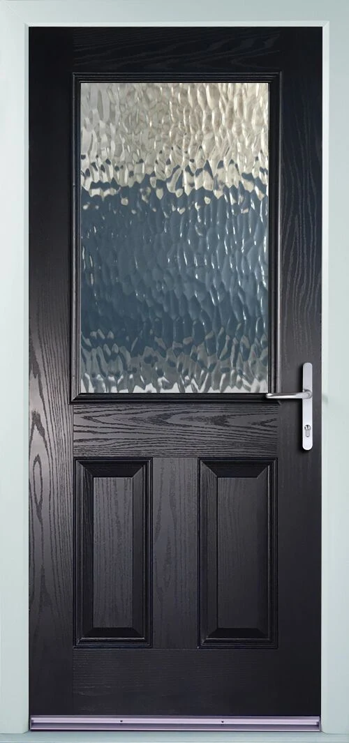 Decorative Glass Inserted High Durability Entrance Fiberglass Front Door