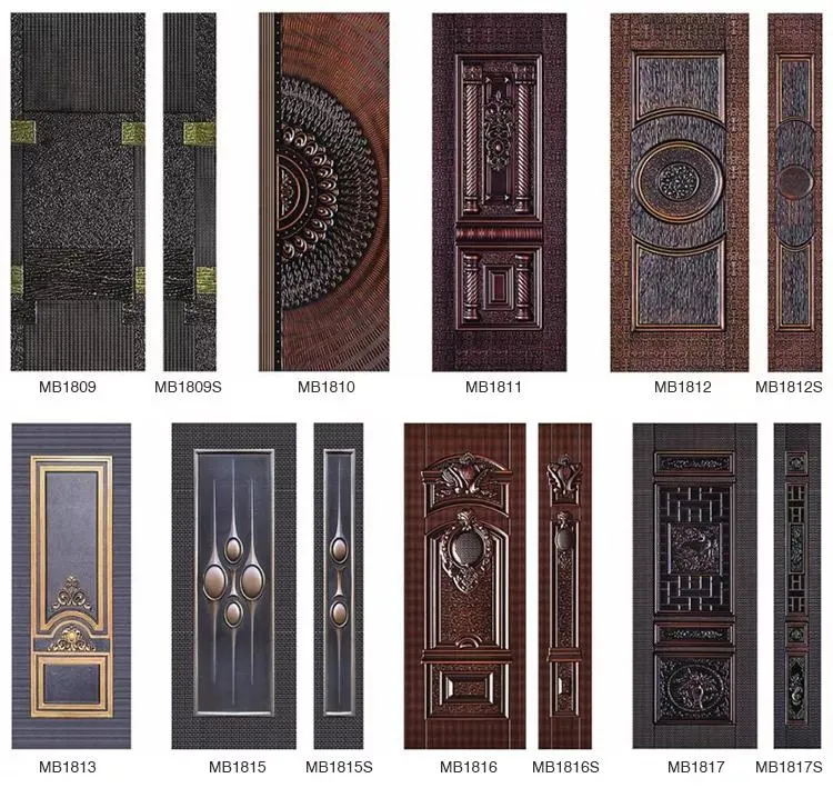 Italian Luxury Design Aluminum Alloy Front Double Doors for Houses Metal Internal Doors