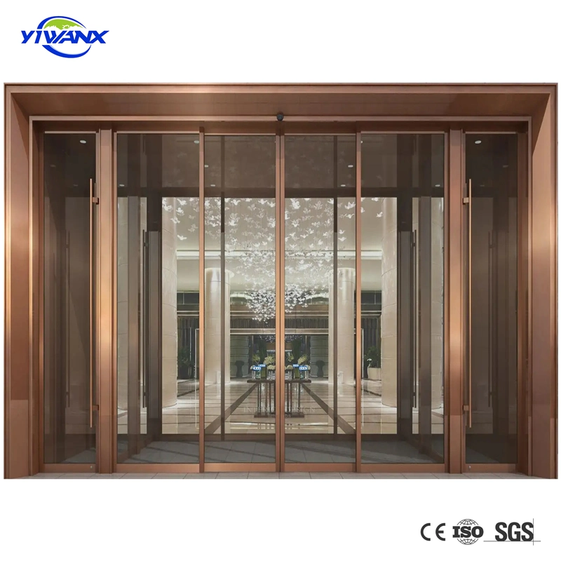 High Quality Industrial Hotel Interior Commercial Auto Automatic Operators Aluminium Glass Sliding Door