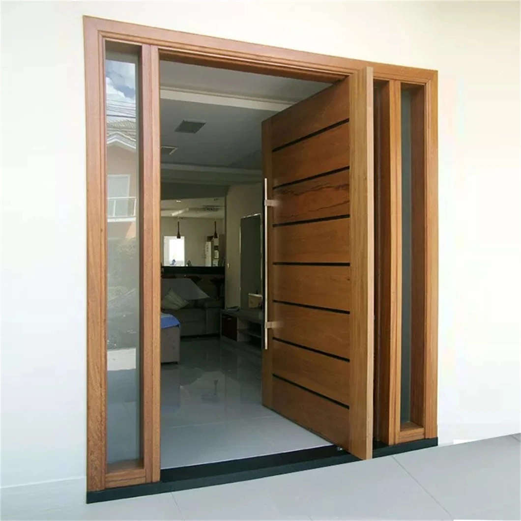 Oak Glass Wooden Entrance Solid Wood Pivot Doors