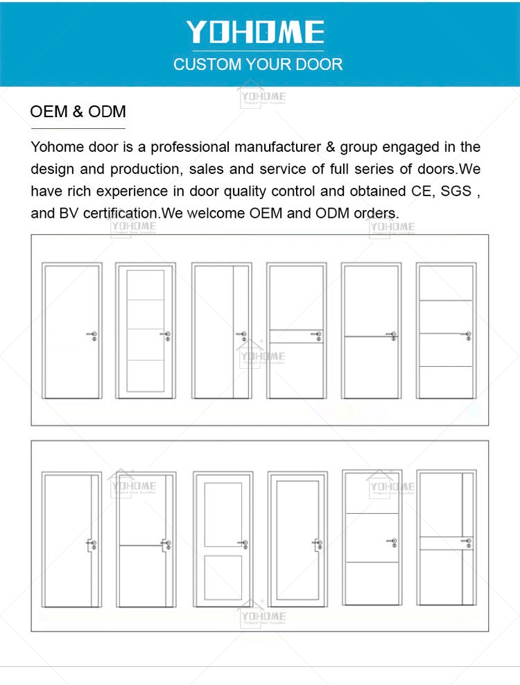 China Top Manufacturer Custom Fire Rated Interior Door Prehung Interior Doors Modern Soundproof Bedroom Door Interior Doors for Houses