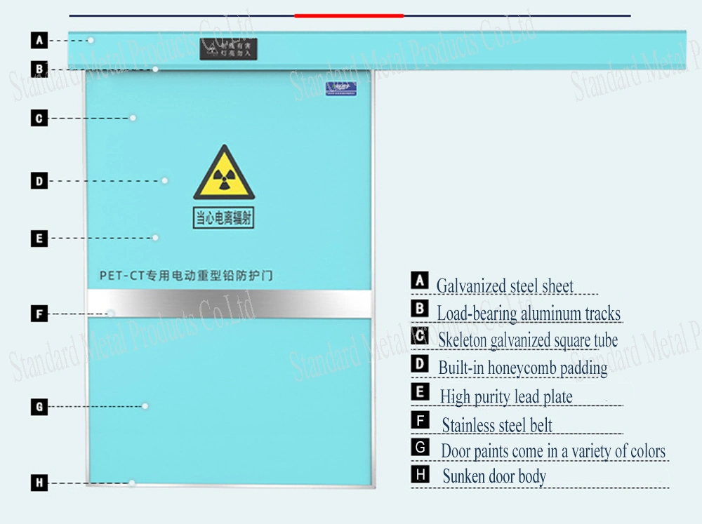 Lead Laminated Door with LED Warning Light X-ray Radiation Protection 2mmpb 3mmpb