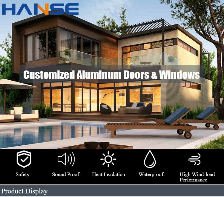 Wholesale Sound Insulation External Black Aluminium French Triple Glazed Glass Sliding Doors for Home Villa Patio Door