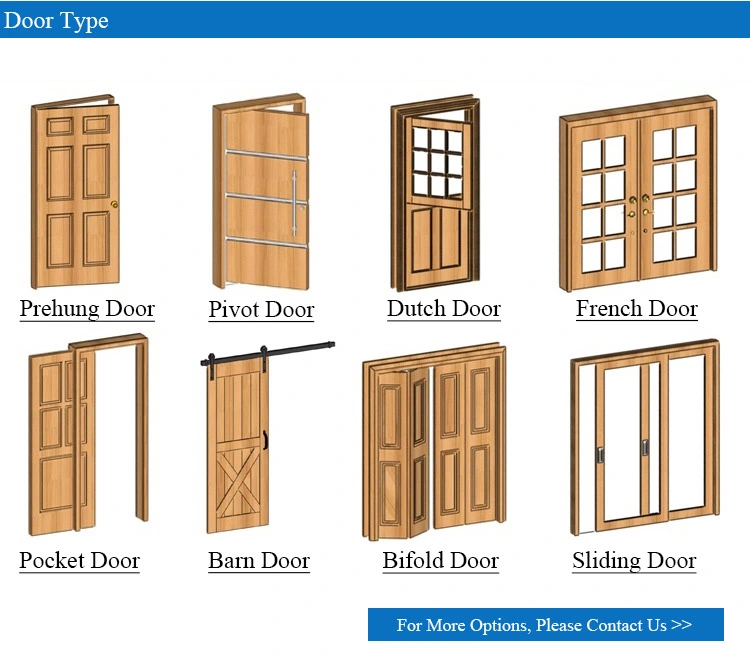 China Factory Price House Interior Room Solid Wood Internal Bedroom Wooden HDF Door