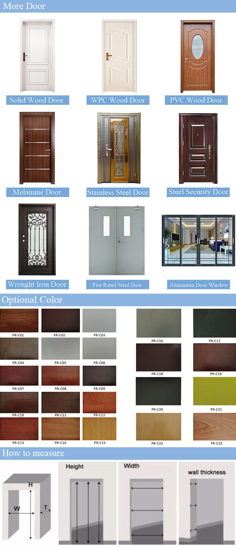 Prima Door Outdoor WPC Doors Interior New Style Solid Wood Door Interior Industrial Frameless Door Interior