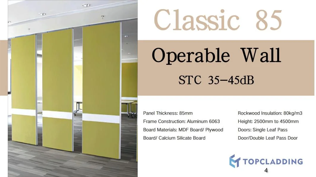 Removable Movable Wall Ballroom Conference Room Partition Folding Interior Doors Partition