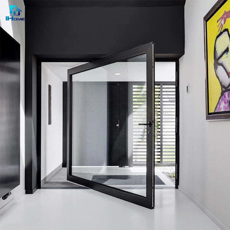Large Exterior Front Design Aluminium Pivot Double Glass Door Prices