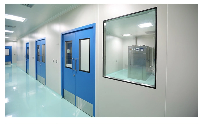 GMP Complying Interior Stainless Steel Clean Room Entry Doors with Flush Glass Window