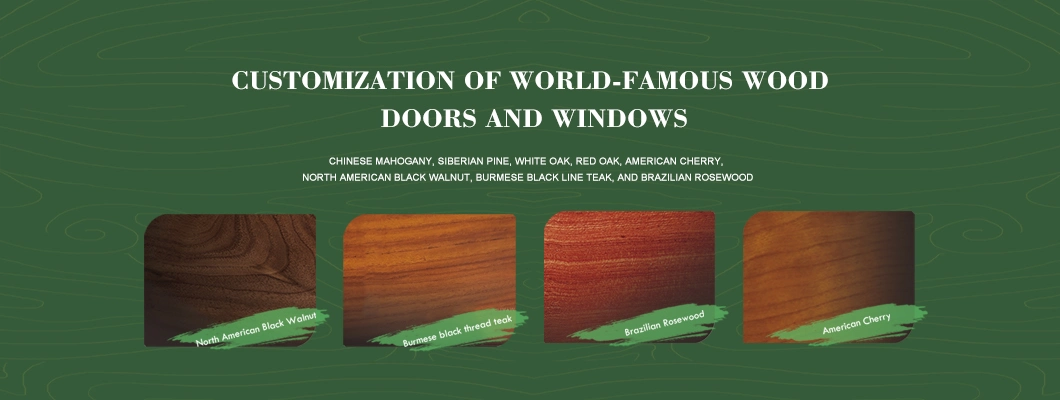 Customized Anti-Theft Homntec Size Wood Frame Glass Doors Entrance Door